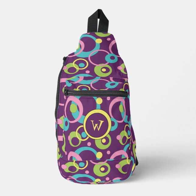 Funky Purple Circles Sling Bag (Front)