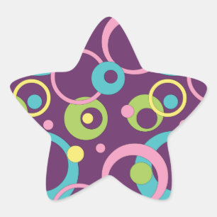 Funky Purple Circles Sticker