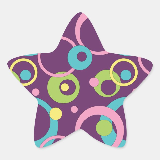 Funky Purple Circles Sticker (Front)