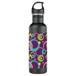 Funky Purple Circles Water Bottle