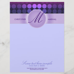 Funky Purple Disco Lights stationery Letterhead