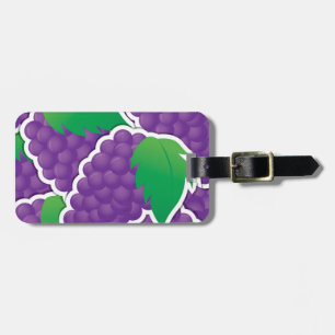 Funky purple grapes luggage tag