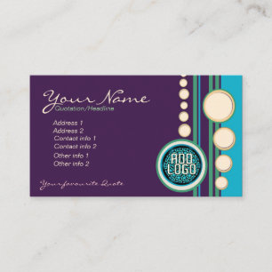 Funky Purple Green & Blue w/ Logo Business Card te
