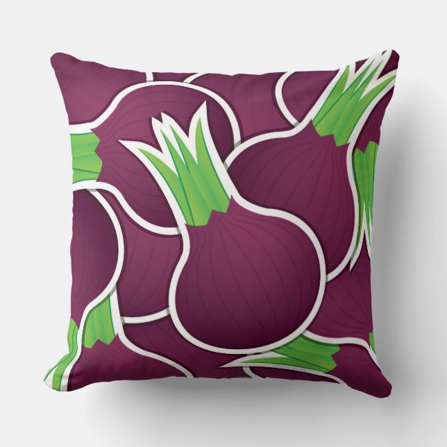 Funky purple onions cushion (Front)