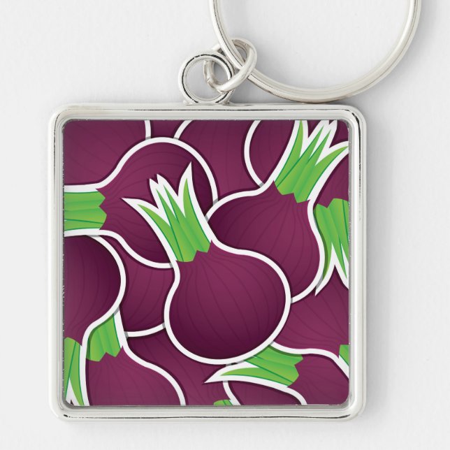 Funky purple onions key ring (Front)