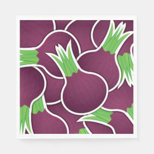Funky purple onions napkin