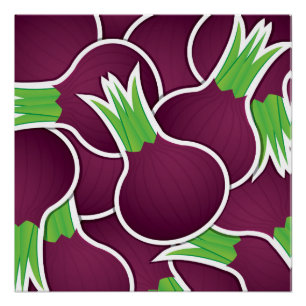 Funky purple onions poster
