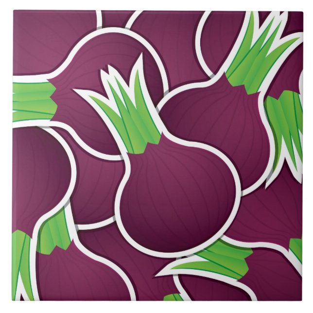 Funky purple onions tile (Front)