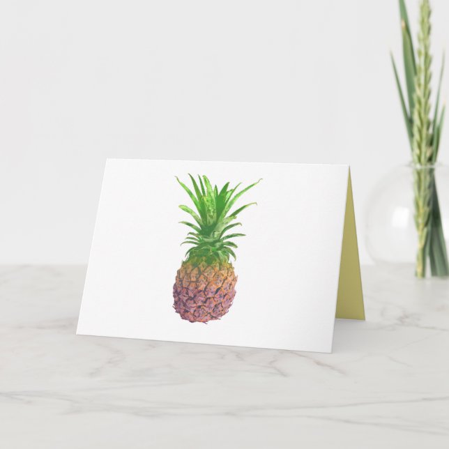Funky Purple Pineapple Your Text Greeting Card (Front)