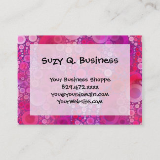 Funky Purple Pink Concentric Circles Girly Pattern Business Card