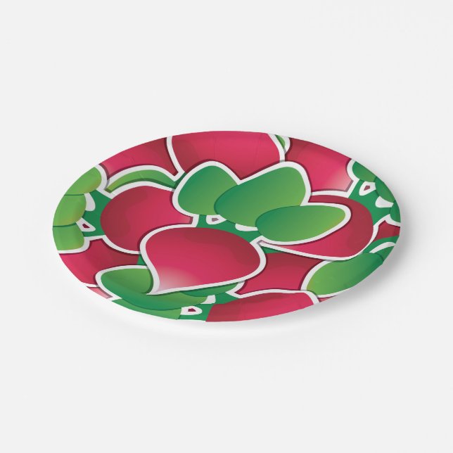 Funky radish paper plate (Angled)