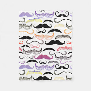 Funky Rainbow Moustache Design Fleece Blanket