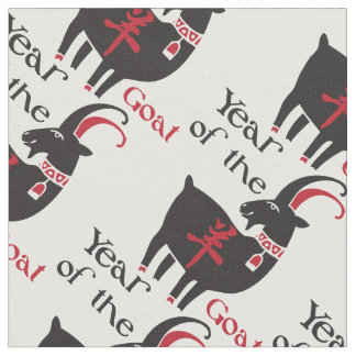 Funky Red and Black Year of the Goat Fabric