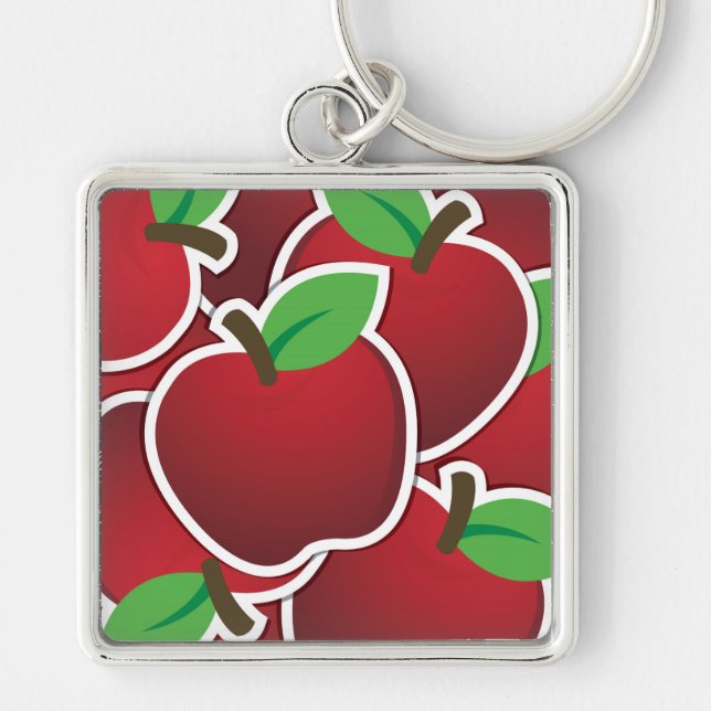 Funky red apple key ring (Front)
