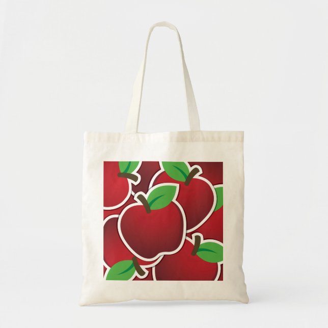 Funky red apple tote bag (Front)