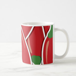 Funky red chilli peppers coffee mug