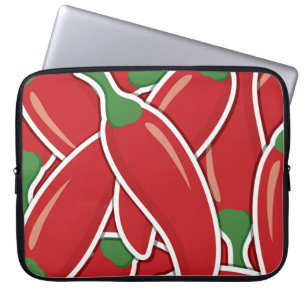Funky red chilli peppers laptop sleeve