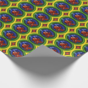 Funky Red Goldfish Animal Art   Wrapping Paper