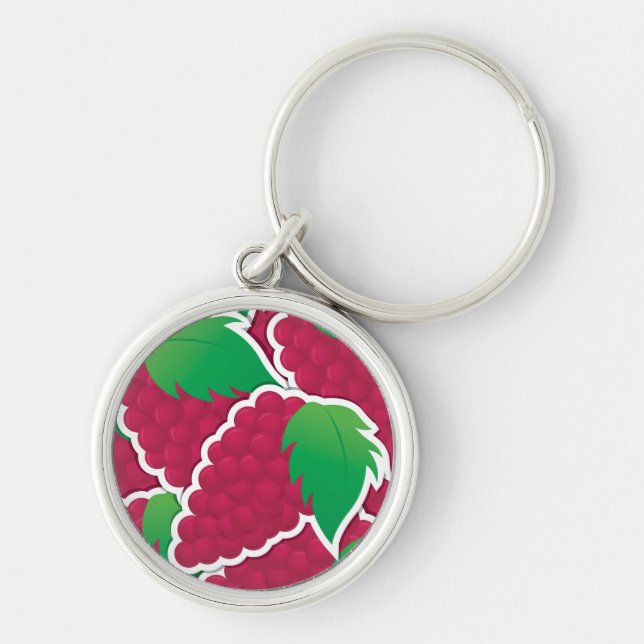 Funky red grapes key ring (Front)