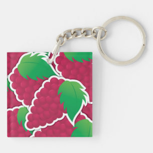 Funky red grapes key ring