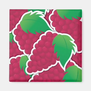 Funky red grapes magnet