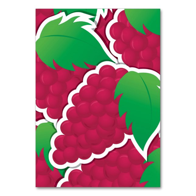 Funky red grapes table number (Front)