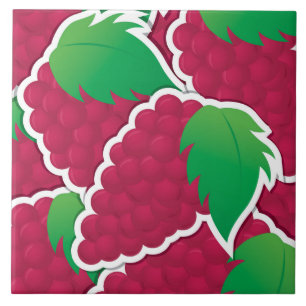 Funky red grapes tile