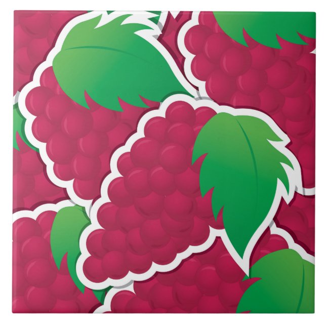 Funky red grapes tile (Front)