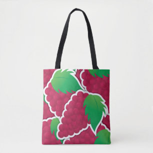 Funky red grapes tote bag