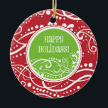 Funky Red & Green Swirl Christmas Ornaments<br><div class="desc">This fun and funky ornament can be totally personalised by you to make a wonderful holiday gift for anyone on your shopping list! ©Lindsay's Stamp Stuff</div>