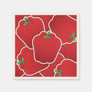 Funky red pepper napkin