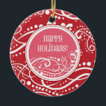 Funky Red & Pink Swirl Christmas Ornaments<br><div class="desc">This fun and funky ornament can be totally personalised by you to make a wonderful holiday gift for anyone on your shopping list! ©Lindsay's Stamp Stuff</div>
