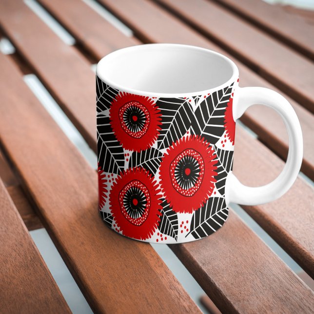 Funky Red Poppies Floral Pattern Mug (Creator Uploaded)