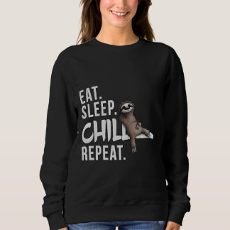 Funky Relaxed Lazy Sloth Eat Sleep Sweatshirt