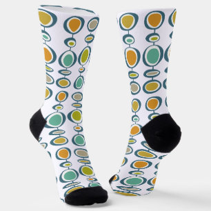Funky Retro Abstract Circles Mid Century Socks