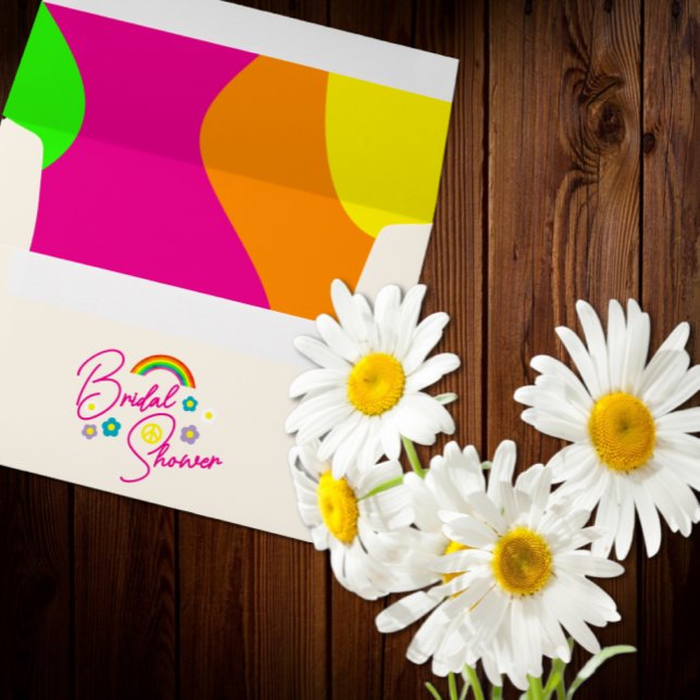 Funky Retro Bridal Shower Envelope (Creator Uploaded)
