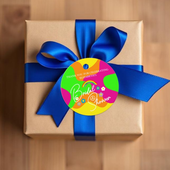 Funky Retro Bridal Shower Favour Tags (Creator Uploaded)