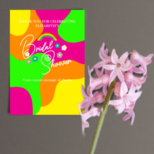 Funky Retro Bridal Shower Thank You Card (Creator Uploaded)