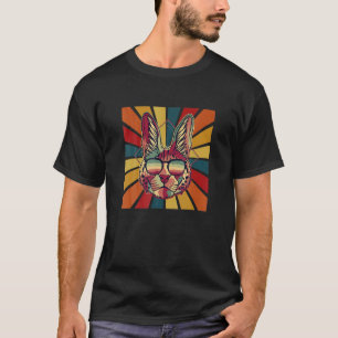 Funky Retro Caracal Cat With Sunglasses Colorful D T-Shirt
