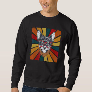 Funky Retro Chihuahua With Sunglasses Colourful De Sweatshirt