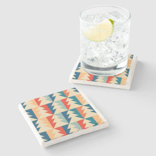 FUNKY RETRO CHRISTMAS TREES STONE COASTER