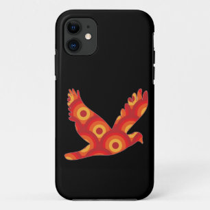 Funky Retro Circles Eagle iPhone 11 Case