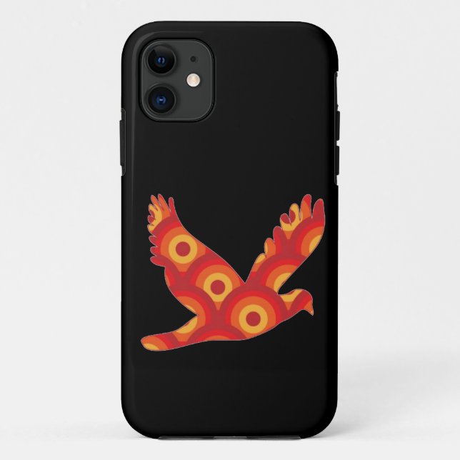 Funky Retro Circles Eagle Case-Mate iPhone Case (Back)