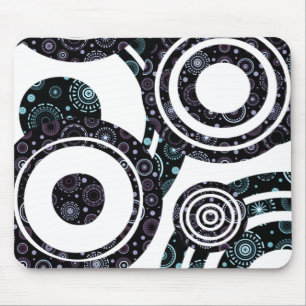 Funky Retro Circles Mouse Pad