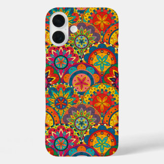 Funky Retro Colourful Mandala Pattern iPhone 16 Plus Case