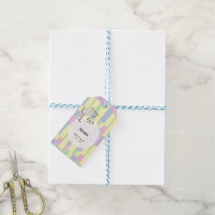 Funky Retro Cubism  Stork Delivery Baby Shower Gift Tags