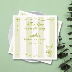 Funky Retro Doodle Dirty Martini Baby Shower Napkin