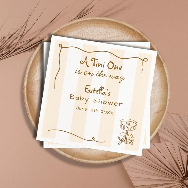 Funky Retro Doodle Espresso Martini Baby Shower Napkin (Creator Uploaded)