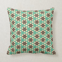 Funky retro floral pillow