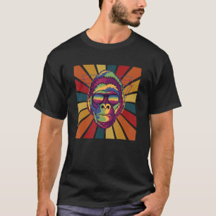 Funky Retro Gorilla With Sunglasses Colourful Desi T-Shirt